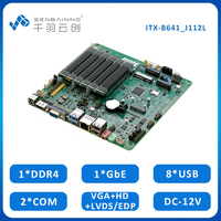 Carte mère industrielle J6412 DDR4 Max 16 Go 8 USB 2 COM 12V SATA3.0 MSATA M.2 Key E WIFI LPT SIM intégrée