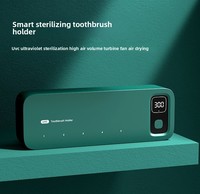 Stérilisateur de brosse à dents portable multi-emplacements, lumière UVC, désinfection, séchage à la chaleur, ventilateur, plastique ABS, design sûr et hygiénique