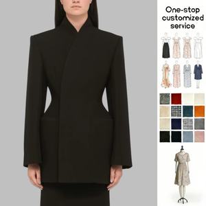 ODM OEM produttore personalizzato clessidra su <span class=keywords><strong>misura</strong></span> di alta qualità giacca di lana vestito blazer per le donne delle signore - Product Image 1