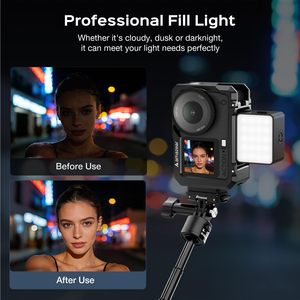 Luz Selfie Profesional Amazear para DJI Osmo Action 6, Luz de Video LED Portátil con Ajuste de Brillo de 10 Niveles - Product Image 3