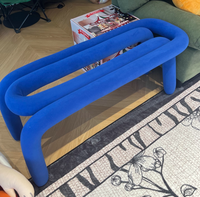 Fauteuil et banc de loisirs modernes recouverts de velours avec housse amovible pour salle à manger, salon, chambre, hôtel et école