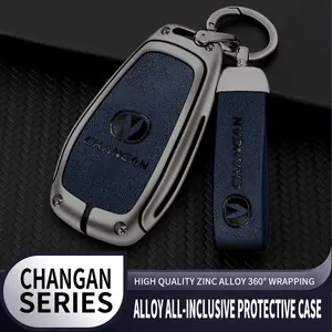 Модный кожаный чехол для автомобильного ключа из цинкового сплава, чехол для Changan CS35Plus CS55Plus CS75Plus 2019-2020, защитные аксессуары для держателя