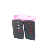 Cocok untuk Sarung Kunci Mobil Lexus ES LS LC, Pelindung Kunci Silikon 4 Tombol, Penutup Remote