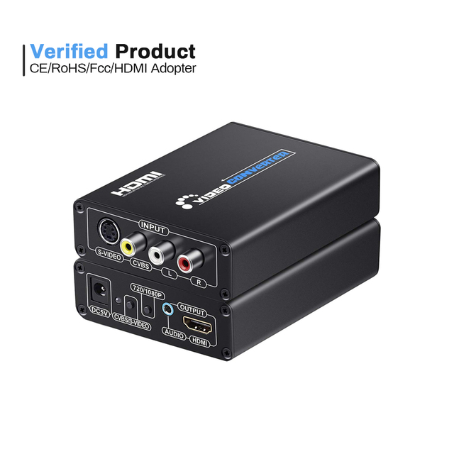 Verified Quality AV S Video RCA Jack to HDMI Converter Composite CVBS Mini AV1 in Jacks to HDMI Port Conversion Adapter