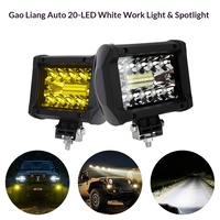 Projecteur LED transfrontalier 20 LED de 4 pouces pour véhicule tout-terrain, éclairage de travail externe, éclairage d'entretien moto, projecteur modifié