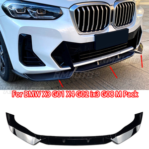 สำหรับ BMW X3 G01 X4 G02 Ix3 G08 M Pack 2021+ สปอยเลอร์กันชนหน้าแบบ Splitter Lip Diffuser สีดำเงา ลายคาร์บอนไฟเบอร์ วัสดุ ABS - Product Image 1