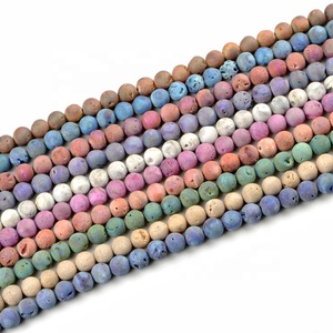 Hoge Kwaliteit Custom 10Mm Druzy Agaat Geode Kralen Losse Zwart Blauw Rood Paars Groene Edelsteen Drusy Voor Matte Sieraden Maken - Product Image 1