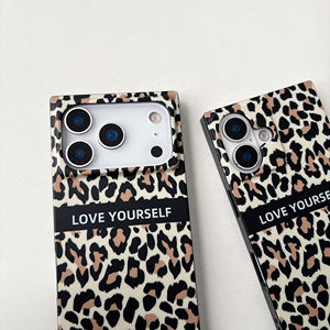 เคสโทร<span class=keywords><strong>ศัพท์</strong></span>ลายเสือดาวสี่เหลี่ยมแฟชั่นสำหรับ iPhone 14/15/16/17เคสครอบลาย Love Yourself - Product Image 3
