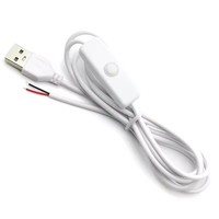 Fil d'alimentation de commutateur 5V 1.5M USB mâle à 2 câbles d'extension de connexion de noyau 501 bouton ON OFF pour l'éclairage LED bricolage