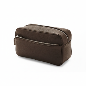 Bonne Qualité Kit De Rasage En Cuir Véritable Sac Grande Capacité Style Décontracté avec Fermeture À Glissière Réutilisable-Prix de Vente - Product Image 1