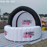 Scène DJ portable, cabine de bar DJ gonflable avec lumières colorées pour les boîtes de nuit, les événements et la location commerciale