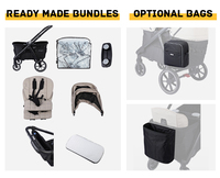 Vente en gros de chariots utilitaires de transport portables pour l'extérieur avec auvent double 2 places pliables pliants pour enfants et bébés avec sièges