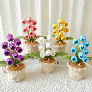 CLTF Decorazione Artigianale all'Uncinetto: Girasole, Giglio, Papavero <span class=keywords><strong>in</strong></span> <span class=keywords><strong>Vaso</strong></span>, Fiore all'Uncinetto <span class=keywords><strong>in</strong></span> Stile Tung Oil Knit, Regalo per la Festa della Mamma e la Laurea - Product Image 4