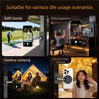 Support de téléphone magnétique double face N52 à prise facile, rotation verticale à 180° et 360°, multi-angles, vue claire, pour voiturette de golf et salle de sport