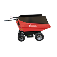 Mini-dumper électrique KNDMAX ED500H avec batterie au plomb-acide, benne basculante hydraulique et plateau d'extension, certifié CE pour la construction