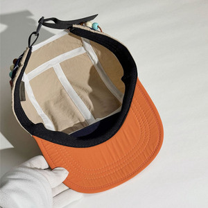 Casquette de sport personnalisable avec logo thermocollé, design 5 panneaux OEM, en nylon souple et léger, pour le trekking, la course et le <span class=keywords><strong>camping</strong></span>, avec cordon - Product Image 4