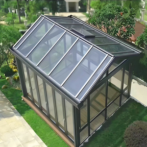 Véranda en aluminium robuste avec verre résistant aux ouragans, insonorisée, avec portes pliantes, pour villa, espace privé. - Product Image 1