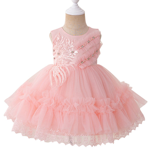 Nouvel été enfants paillettes <span class=keywords><strong>robe</strong></span> de mariée fête porter dentelle fée sans manches filles robes - Product Image 1
