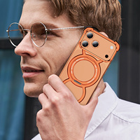 NOUVEAU Étui de téléphone minimaliste antichoc en alliage d'aluminium creux, pour iPhone 17 16 15 14 Pro Max, coque avec support magnétique rotatif à 360°