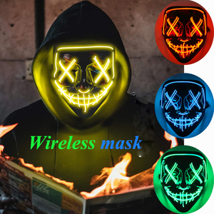Máscaras Luminosas LED <span class=keywords><strong>de</strong></span> Neón Inalámbricas para Halloween, Máscaras <span class=keywords><strong>de</strong></span> Carnaval, Accesorios <span class=keywords><strong>de</strong></span> Cosplay que Brillan en la Oscuridad - Product Image 4