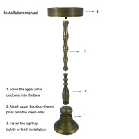 Chandelier sur pied en fer de style bambou vintage de 66,5 cm pour mariages, supports à fleurs pour églises, cours et allées