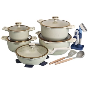 <span class=keywords><strong>Kit</strong></span> d'ustensiles de cuisine essentiels pour la maison, 21 pièces, casseroles et poêles en aluminium antiadhésif marbré avec ustensiles de cuisson en bakélite résistants à la chaleur - Product Image 3