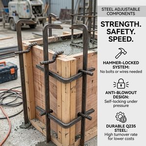 Abrazadera de Encofrado Ajustable de <span class=keywords><strong>Acero</strong></span> Q235 de Alta Resistencia para Refuerzo de Columnas y Vigas de Hormigón - Product Image 2