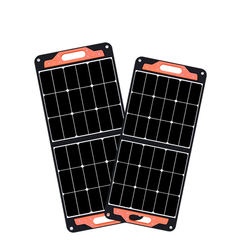 업그레이드된 접이식 태양 전지 패널 100 와트 킥스탠드, 파워 뱅크/스테이션 캠핑을 위한 병렬 지원 휴대용 태양 전지 패널