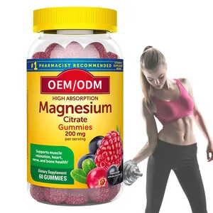 Nouveau produit OEM Supplément de citrate de magnésium à haute absorption Gommes de soutien des os et du cœur pour les nerfs musculaires