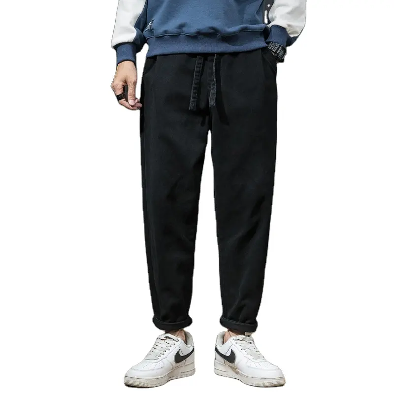 Jean ample pour homme, pantalon de Skateboard, Style Hip-Hop, à bande fuselée, en coton, vente en gros,