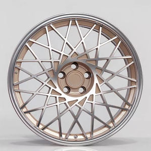 Jantes de voiture forgées légères haute résistance bicolores argent champagne à rebord profond pour modification automobile de rechange - Product Image 4