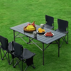 Taşınabilir kamp masası yumurta rulo masa alüminyum kamp piknik açık katlanır masa ve sandalye seti - Product Image 1