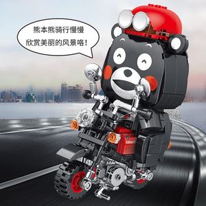 Pallos โมเดลการ์ตูนญี่ปุ่นหมีคุมะมงของเล่นประกอบรถจักรยานยนต์ยานพาหนะอิฐบล็อกของเล่นสำหรับเด็ก - Product Image 2