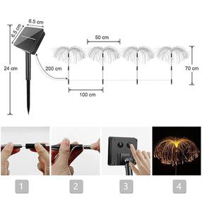 Luces Solares para Exteriores con 4 Cabezales, Resistentes al Agua IP65, Panel de Silicio Monocristalino, Ángulo de Haz de 360°, para Decoración de Jardín, Luz de Medusa - Product Image 6