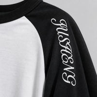 T-shirt à manches longues en coton épais style streetwear, coupe ample, lavage vintage, impression DTG personnalisée