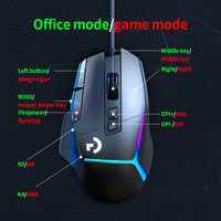 Souris Gaming G502X, Filiaire USB, RVB, Optique Ergonomique, Meilleure Vente pour PC et Ordinateur Portable