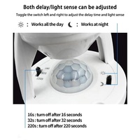 Base de lampe à détecteur de mouvement infrarouge E27, alimentation directe usine, avec temporisation réglable pour l'éclairage des garages, couloirs et escaliers
