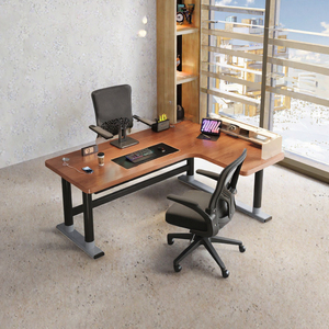 L Shaped Corner Computer Desk with Integrated <b>Bookshelf</b> Study Workstation for Home <b>Office</b> Gaming Room - Product Image 3