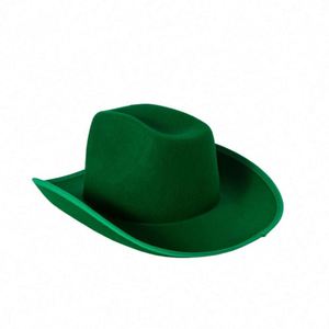 Sombreros de Vaquero Unisex de Alta Calidad para Adultos, Color Verde, 100% Fieltro de Poliéster, Estilo Europeo Americano, para las Cuatro Estaciones - Product Image 2
