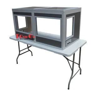 TourGo zwei-Personen tragbarer Desktop-Tisch-Übersetzer-Stall Aluminium videofreundliches Simultandolker-Gerät Verkauf