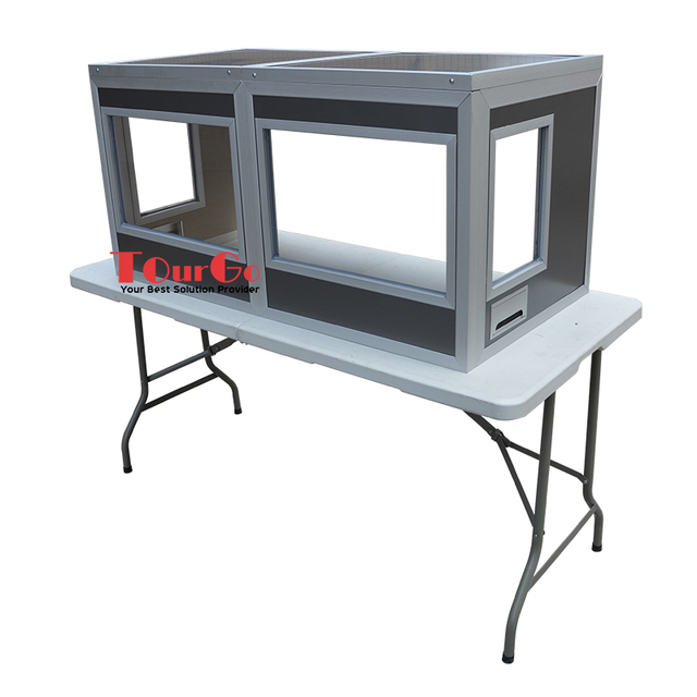 TourGo Two-Person Portable Desktop Tabletop Translation Booth Aluminum Video-Friendly Simultaneous Interpretation Device Sale