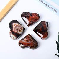 Cœurs en Sardonyx et Agate Rouge Dentelle Polie de Haute Qualité, Artisanat en Cristal Naturel pour la Décoration Intérieure