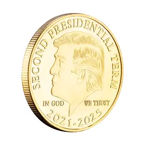 Segundo período presidencial (2021-2025) Donald coleccionable moneda chapada en oro y plata Moneda de recuerdo moneda conmemorativa