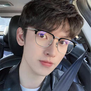 Gafas de media montura Refined Scoundrel, montura mediana, lentes AC, anti-luz azul, unisex, estilo coreano, gafas ópticas - Product Image 2