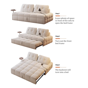 Modern Convertible Home Office <strong>Sofa</strong> <strong>Bed</strong> Tufted Fabric Corner Extendable Living Room <strong>Folding</strong> <strong>Sofa</strong> Cum <strong>Bed</strong> - Product Image 5