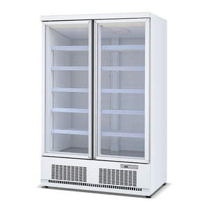 Réfrigérateur-<span class=keywords><strong>congélateur</strong></span> <span class=keywords><strong>vertical</strong></span> commercial -22°C, vitrine à température unique, refroidissement par ventilateur, 2 portes vitrées - Product Image 1