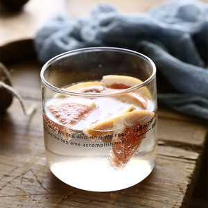 Vaso de agua de vidrio de borosilicato alto, transparente, alto y bajo, con letras en inglés, para el hogar, desayuno, leche, jugo, uso en la oficina - Product Image 3