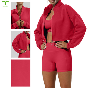 Custom Fashionable Autumn Zip up <strong>Women's</strong> Sport <strong>Running</strong> <strong>Jacket</strong> Tight Sport Yoga Coat Long Sleeved Sweatshirt <strong>for</strong> <strong>Women</strong> - Product Image 5