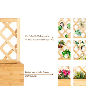 カスタムダイヤモンドトレリス野菜フラワーハーブ植物ベッド高架木製ボックススタンドガーデンプランターレイズドボックス - Product Image 4