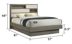 Modern 5-Piece Full Bedroom Set with <b>Convertible</b> & Adjustable <b>Bed</b> Wood in Beige & Brown Home Bedroom Furniture - Product Image 2